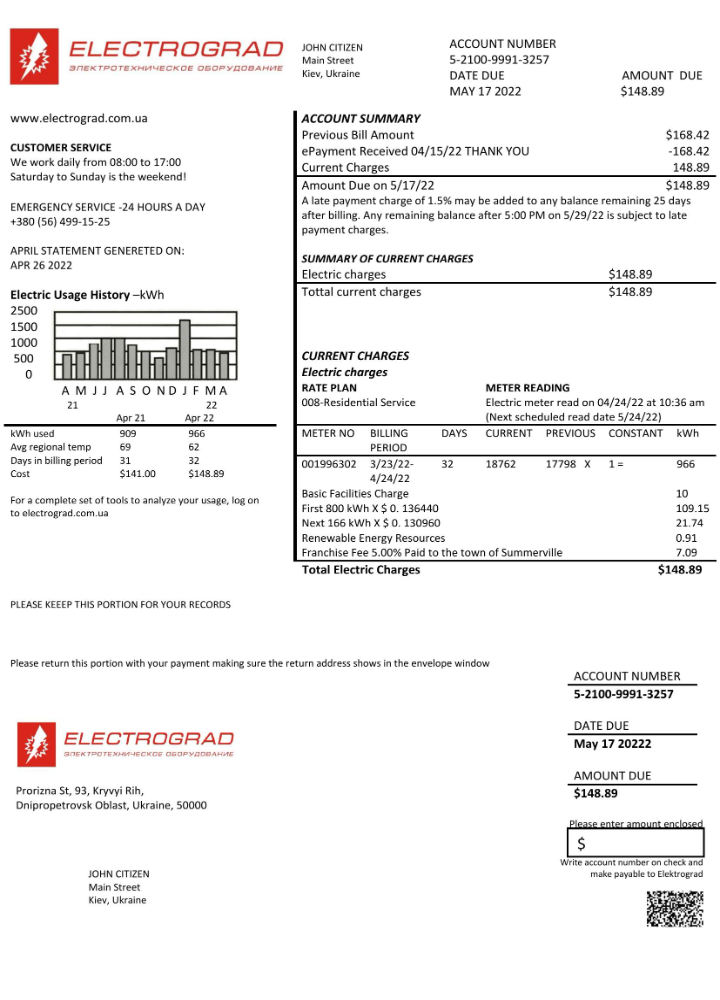  Minol USA business utility bill 